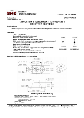 120NQ Datasheet PDF Sangdest Microelectronic (Nanjing) Co., Ltd