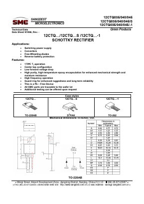 12CTQ040-1 Datasheet PDF Sangdest Microelectronic (Nanjing) Co., Ltd