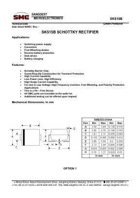 SK515B Datasheet PDF Sangdest Microelectronic (Nanjing) Co., Ltd
