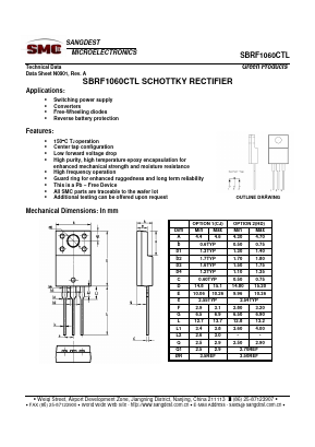 SBRF1060CTL Datasheet PDF Sangdest Microelectronic (Nanjing) Co., Ltd
