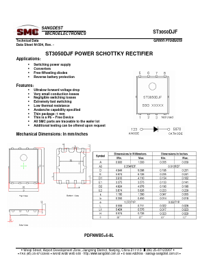 ST3050DJF Datasheet PDF Sangdest Microelectronic (Nanjing) Co., Ltd