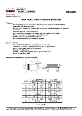 MBR330FL Datasheet PDF Sangdest Microelectronic (Nanjing) Co., Ltd