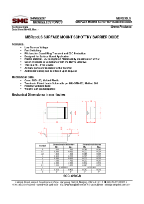 MBR230LS Datasheet PDF Sangdest Microelectronic (Nanjing) Co., Ltd