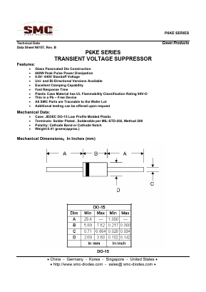 P6KE43CA Datasheet PDF Sangdest Microelectronic (Nanjing) Co., Ltd