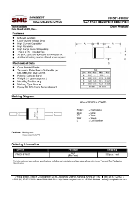 FR602 Datasheet PDF Sangdest Microelectronic (Nanjing) Co., Ltd