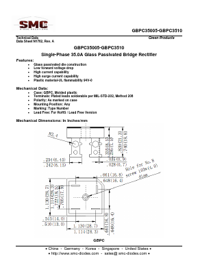 GBPC3504 Datasheet PDF Sangdest Microelectronic (Nanjing) Co., Ltd