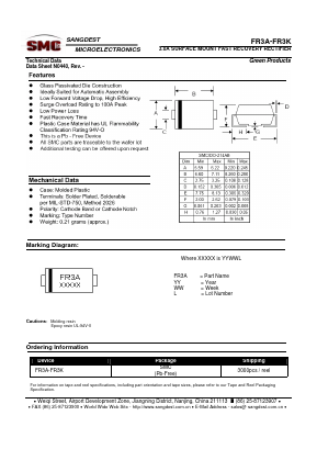 FR3A Datasheet PDF Sangdest Microelectronic (Nanjing) Co., Ltd