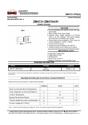 ZM4728 Datasheet PDF Sangdest Microelectronic (Nanjing) Co., Ltd