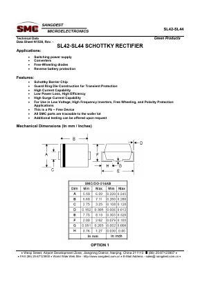 SL43 Datasheet PDF Sangdest Microelectronic (Nanjing) Co., Ltd