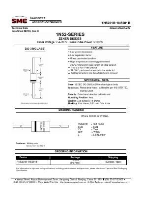1N5222B Datasheet PDF Sangdest Microelectronic (Nanjing) Co., Ltd