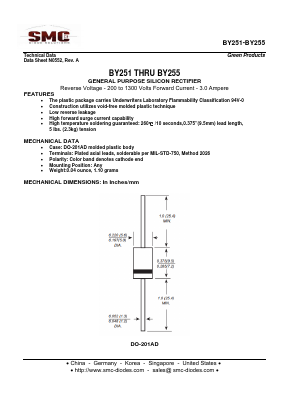 BY254 Datasheet PDF Sangdest Microelectronic (Nanjing) Co., Ltd