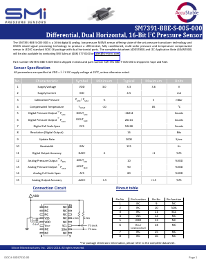 SM7391-BBE-S-005-000 Datasheet PDF Silicon Microstructures, Inc.