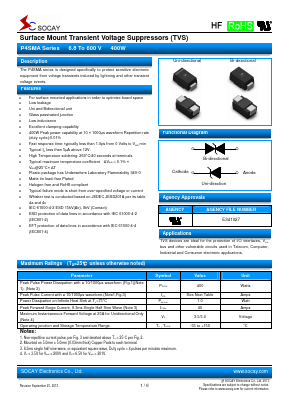 P4SMA13C Datasheet PDF Socay Electornics Co., Ltd.