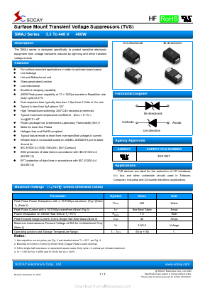 SMAJ11A Datasheet PDF Socay Electornics Co., Ltd.