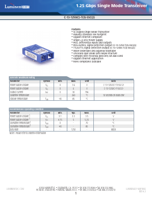 C-13-1250(C)-T(3)-SSC(2) Datasheet PDF Source Photonics, Inc.
