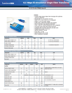 B-13-15-622-TPM3-SFC-60-G5 Datasheet PDF Source Photonics, Inc.