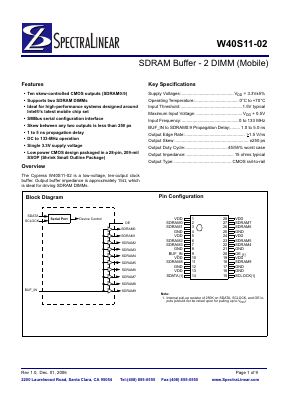 W40S11-02X Datasheet PDF SpectraLinear Inc