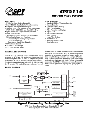 SPT2110SCT Datasheet PDF Signal Processing Technologies