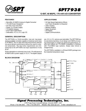 SPT7938SIR Datasheet PDF Signal Processing Technologies