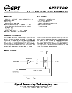 SPT7730SCS Datasheet PDF Signal Processing Technologies