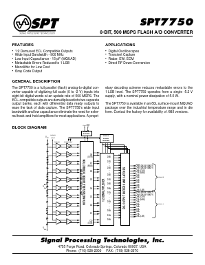 SPT7750BIK Datasheet PDF Signal Processing Technologies