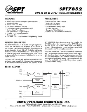 SPT7852 Datasheet PDF Signal Processing Technologies