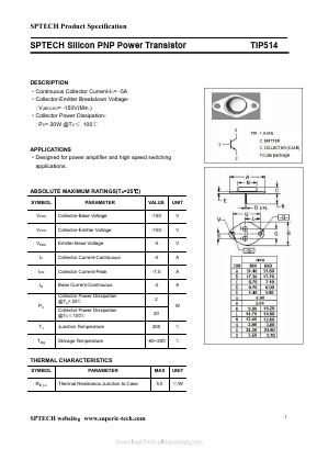 TIP514 Datasheet PDF Shenzhen SPTECH Microelectronics Co., Ltd.