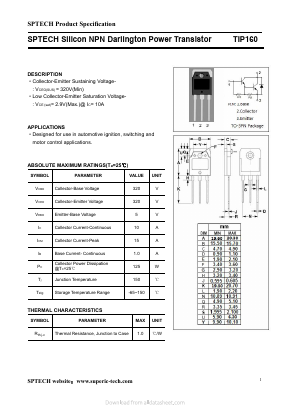 TIP160 Datasheet PDF Shenzhen SPTECH Microelectronics Co., Ltd.