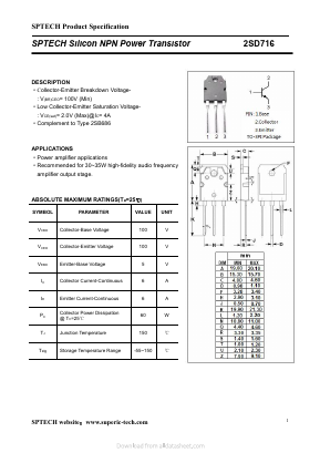 D716 Datasheet PDF Shenzhen SPTECH Microelectronics Co., Ltd.