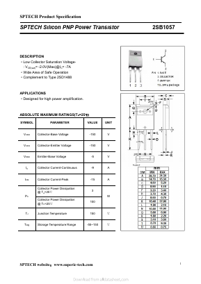 B1057Q Datasheet PDF Shenzhen SPTECH Microelectronics Co., Ltd.