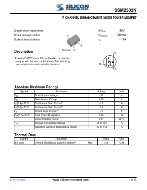 SSM2303N Datasheet PDF Silicon Standard Corp.
