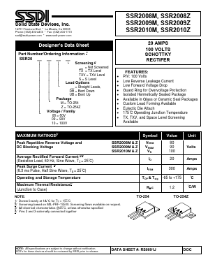 SSR2008MTXV Datasheet PDF Solid State Devices, Inc.