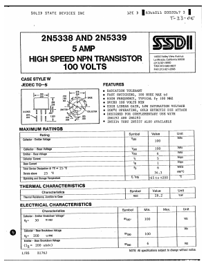 2N3996 Datasheet PDF Solid State Devices, Inc.