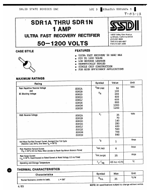 SDR1M Datasheet PDF Solid State Devices, Inc.