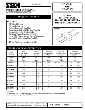 SDA295G Datasheet PDF Solid State Devices, Inc.