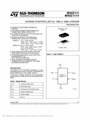 M40Z111VMH1TR Datasheet PDF STMicroelectronics