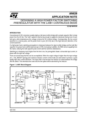 AN628 Datasheet PDF STMicroelectronics