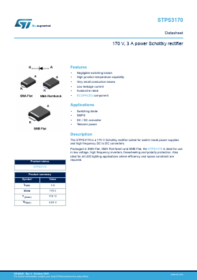 STPS3170AF Datasheet PDF STMicroelectronics