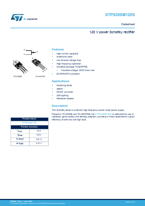 PS20SM120ST Datasheet PDF STMicroelectronics