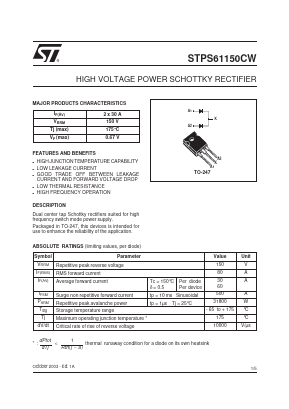 STPS61150CW Datasheet PDF STMicroelectronics