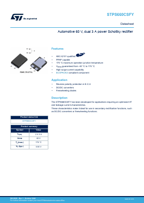 STPS660CSFY Datasheet PDF STMicroelectronics