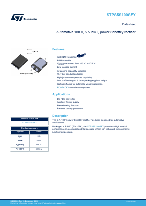 STPS5S100SFY Datasheet PDF STMicroelectronics