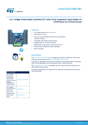 X-NUCLEO-IHM17M1 Datasheet PDF STMicroelectronics