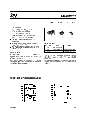 M74HCT32RM13TR Datasheet PDF STMicroelectronics