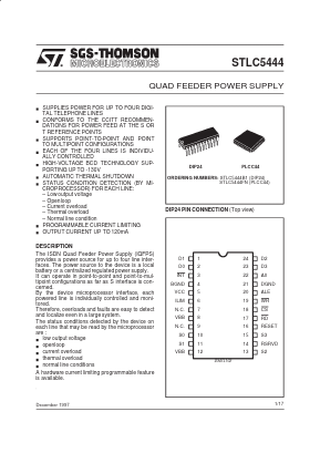 STLC5444FN Datasheet PDF STMicroelectronics