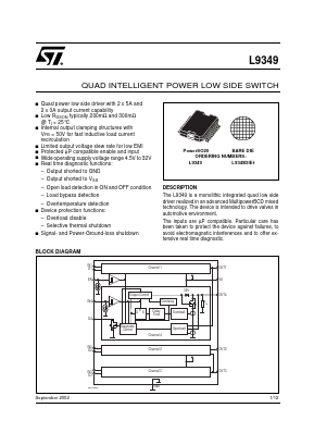 L9349DIE1 Datasheet PDF STMicroelectronics