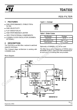 TDA7332DIE1 Datasheet PDF STMicroelectronics