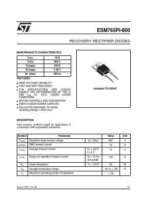 ESM765PI-800 Datasheet PDF STMicroelectronics