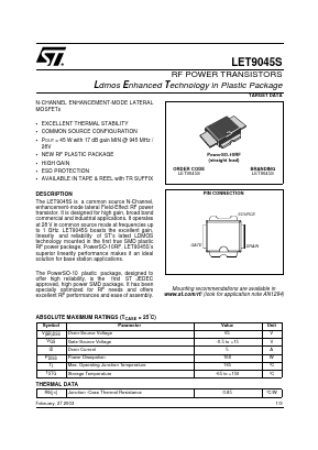 LET9045S Datasheet PDF STMicroelectronics