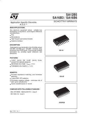 SA12B5 Datasheet PDF STMicroelectronics